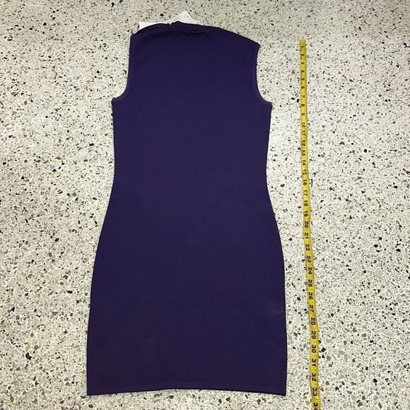 Angelo Tarlazzi purple eggplant mini dress knit 40 US 8 - Picture 5 of 5